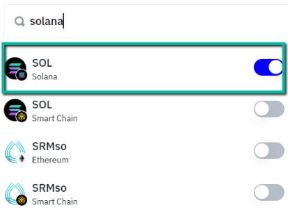 choosing sol on trust wallet