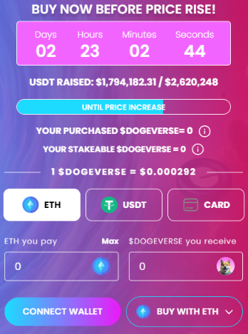 dogeverse current presale raised capital