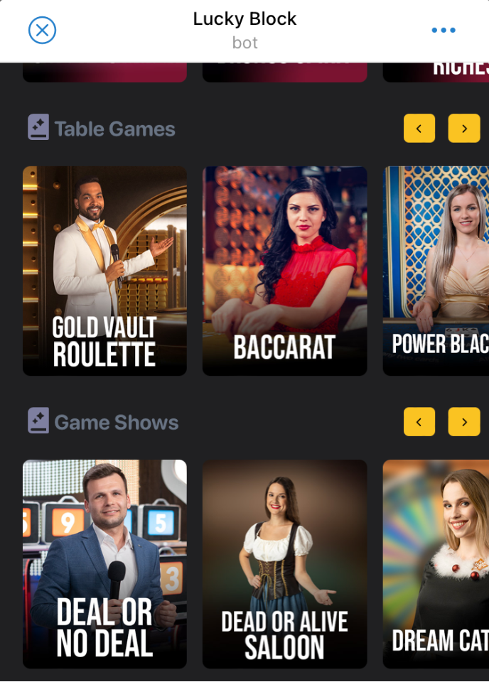 Lucky Block Live Games Telegram