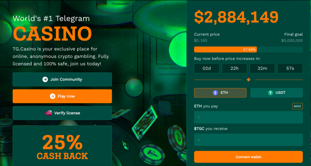 TG.Casino Token Crypto Presale