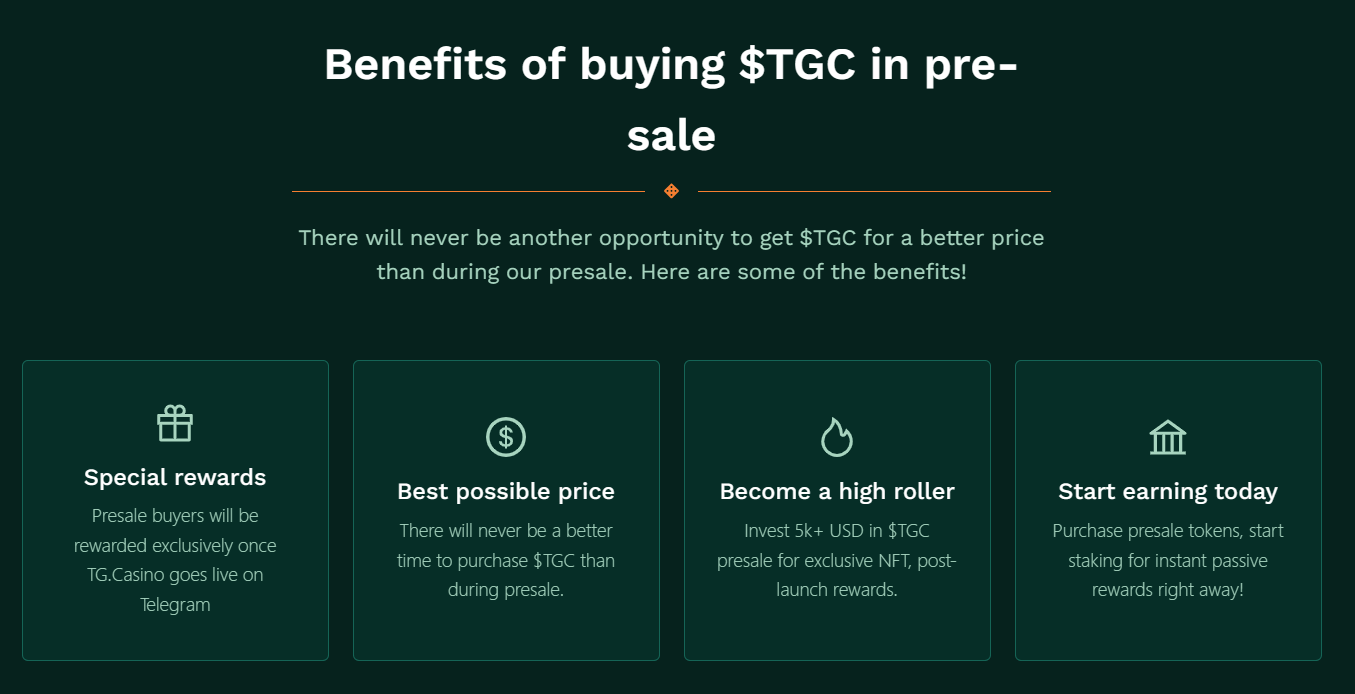 Benefits Of $TGC Purchase