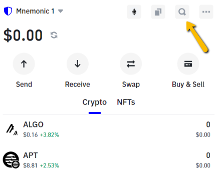 search for tokens on trust wallet 1